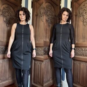 Terese Sydonna Black Sleeveless Zip Dress